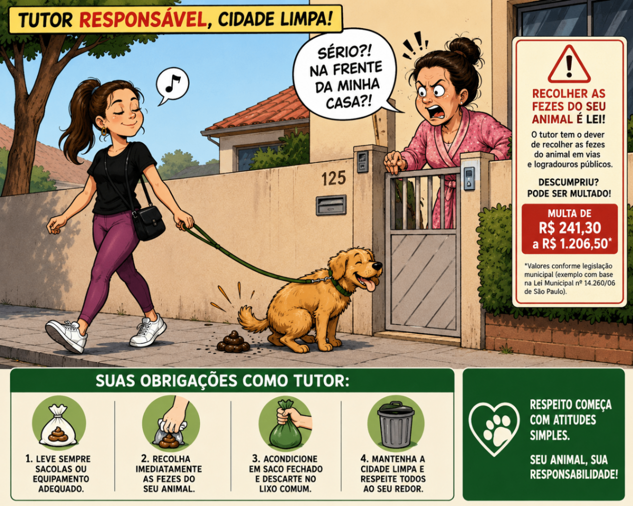 Charge sobre responsabilidade do tutor de animais